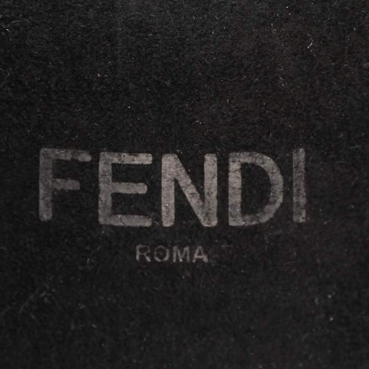 Pre Owned Fendi Beige Leather Graphy Headband