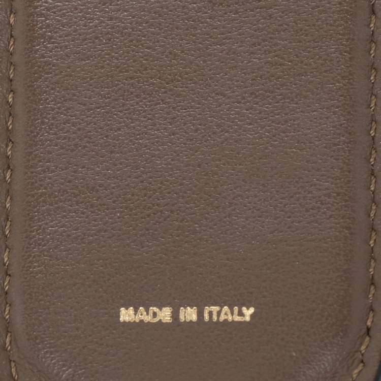 Pre Owned Fendi Brown FF Embossed Leather Strap You Shoulder Strap