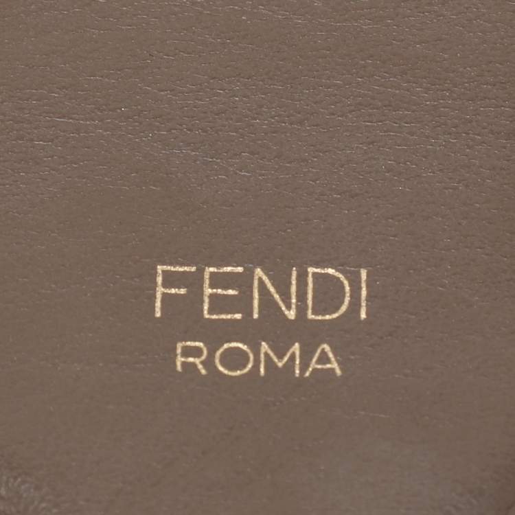 Pre Owned Fendi Brown FF Embossed Leather Strap You Shoulder Strap
