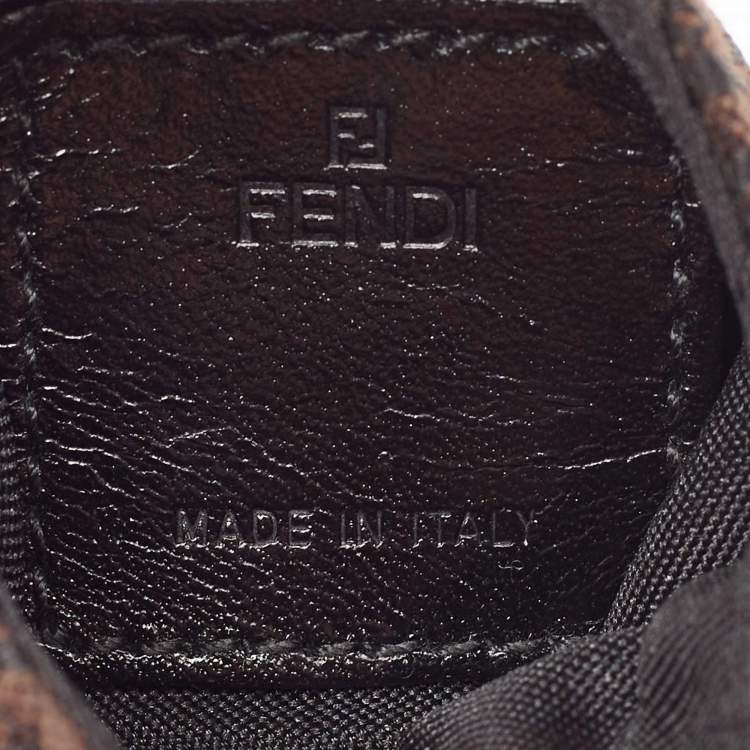 Pre Owned Fendi Brown Zucchino Canvas and Leather Phone Case