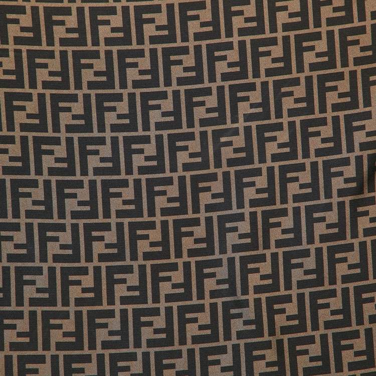 Fendi Brown Zucca Print Silk Fendirama Foulard Scarf Fendi TLC