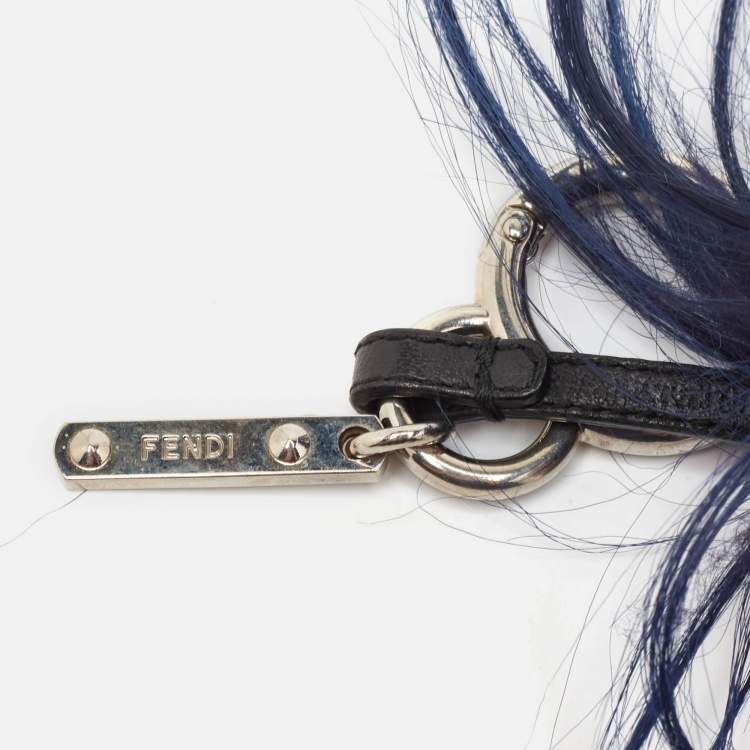 Pre Owned Fendi Multicolor Mink & Fox Fur QuTweet Birgami Bug Bag Charm