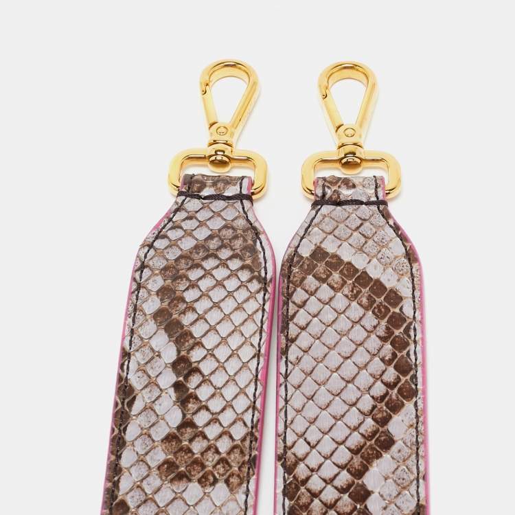 Pre Owned Fendi Multicolor Python Strap You Shoulder Bag Strap
