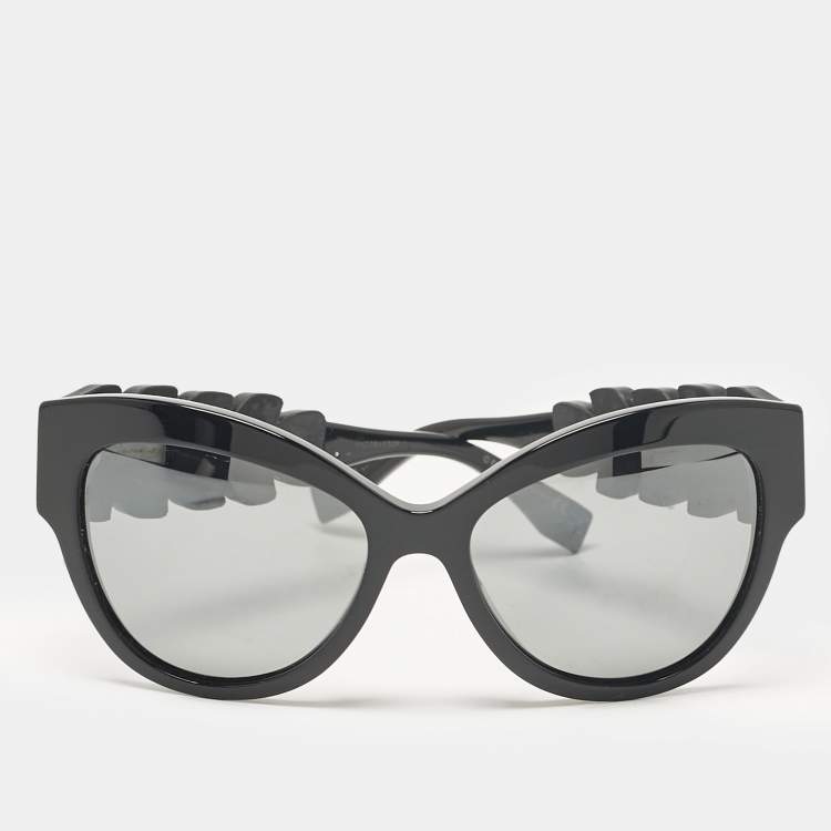 Pre Owned Fendi Black FF 0139/S Limited Edition Crystals Cat Eye Sunglasses