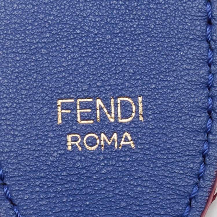 Pre Owned Fendi Grey/Blue Snakeskin Strap You Shoulder Bag Strap