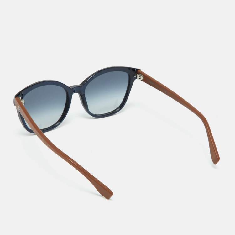 Pre Owned Fendi Bicolor/Blue Gradient FF0043/S Cat-Eye Sunglasses