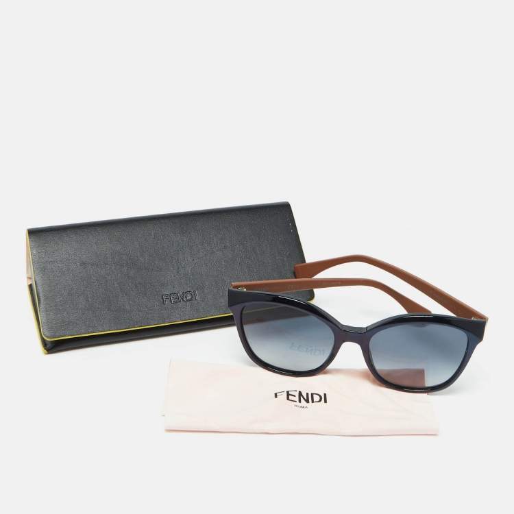 Pre Owned Fendi Bicolor/Blue Gradient FF0043/S Cat-Eye Sunglasses