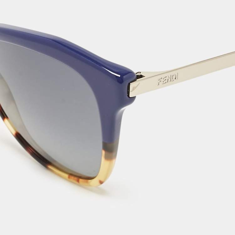 Pre Owned Fendi Tortoise Blue/Blue FF0089/S Cat-Eye Sunglasses