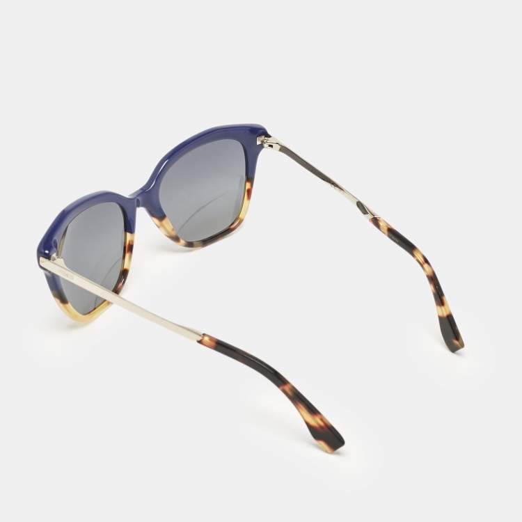 Pre Owned Fendi Tortoise Blue/Blue FF0089/S Cat-Eye Sunglasses