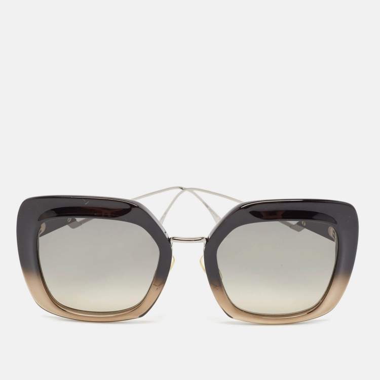 Pre Owned Fendi Ombre Black Gradient FF0317/S Tropical Shine Oversized Sunglasses
