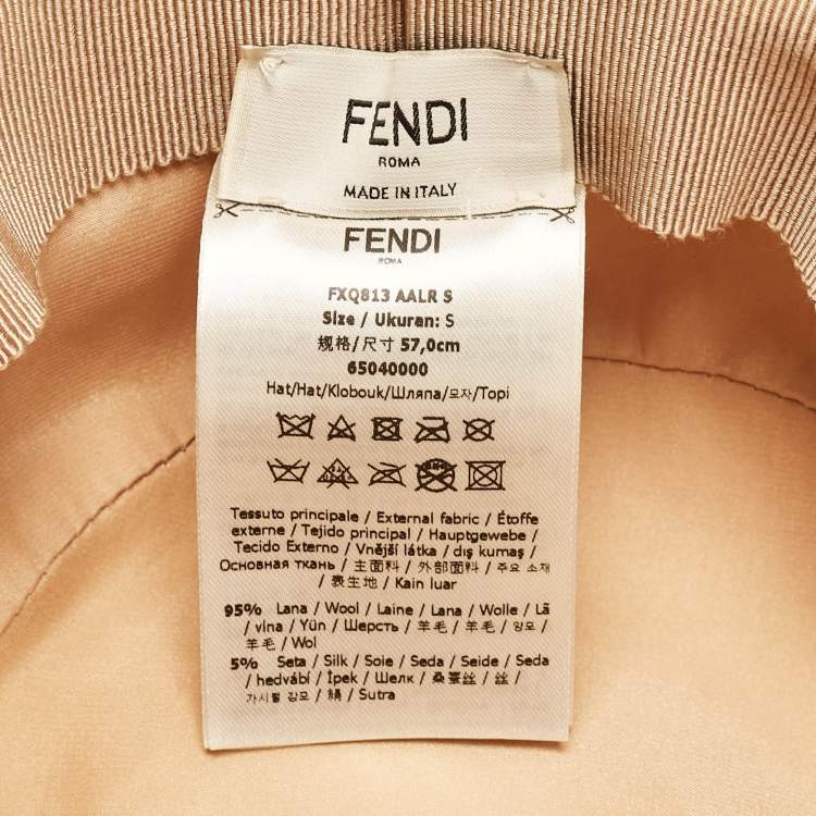 Pre Owned Fendi Zucca All Over Wool Bucket Hat S