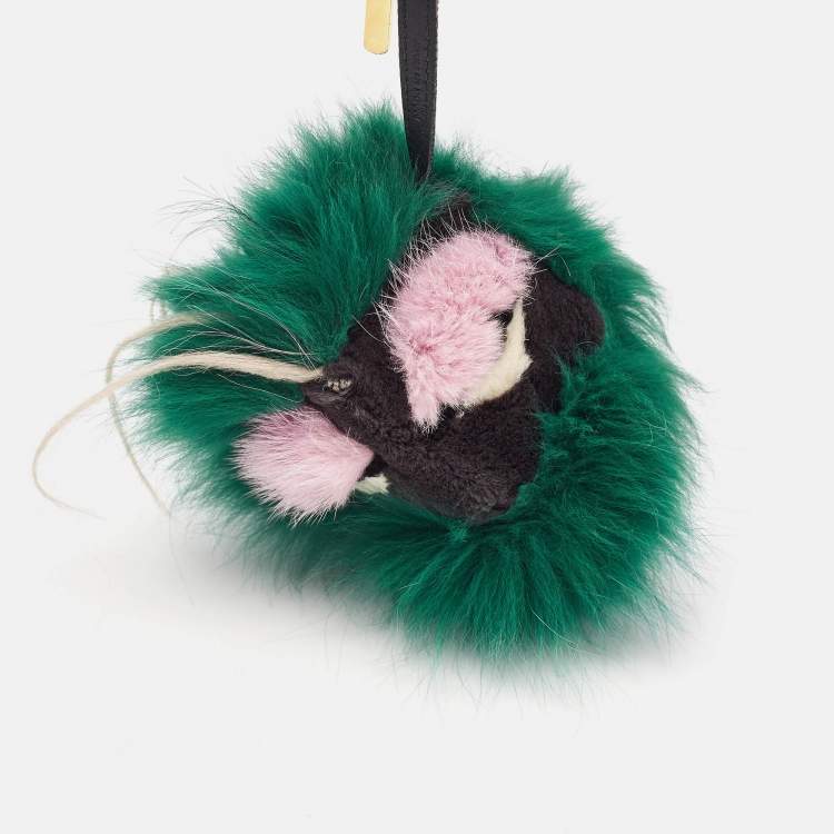 Pre Owned Fendi Multicolor Fur Monster Bag Charm
