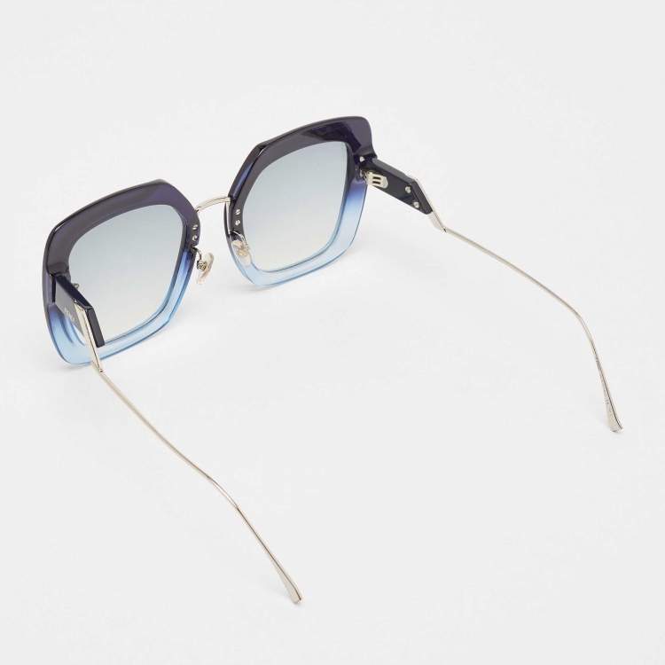 Pre Owned Fendi Blue Gradient FF0317/S Square Sunglasses