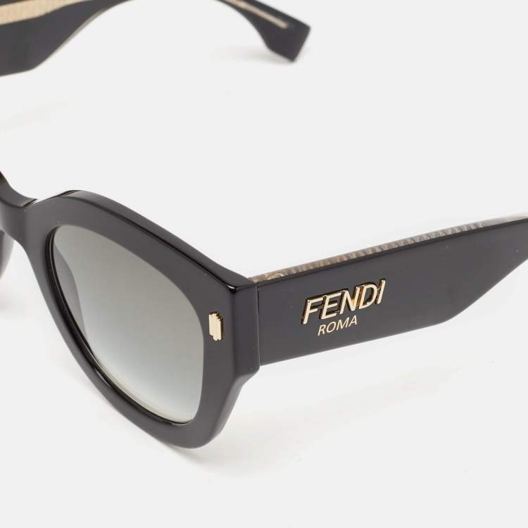 Pre Owned Fendi Black Gradient  FF0435/S Square Oversized Sunglasses