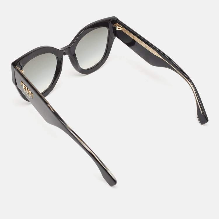Pre Owned Fendi Black Gradient  FF0435/S Square Oversized Sunglasses