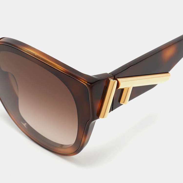 Pre Owned Fendi Tortoise Brown Gradient FE40111i First Square Sunglasses