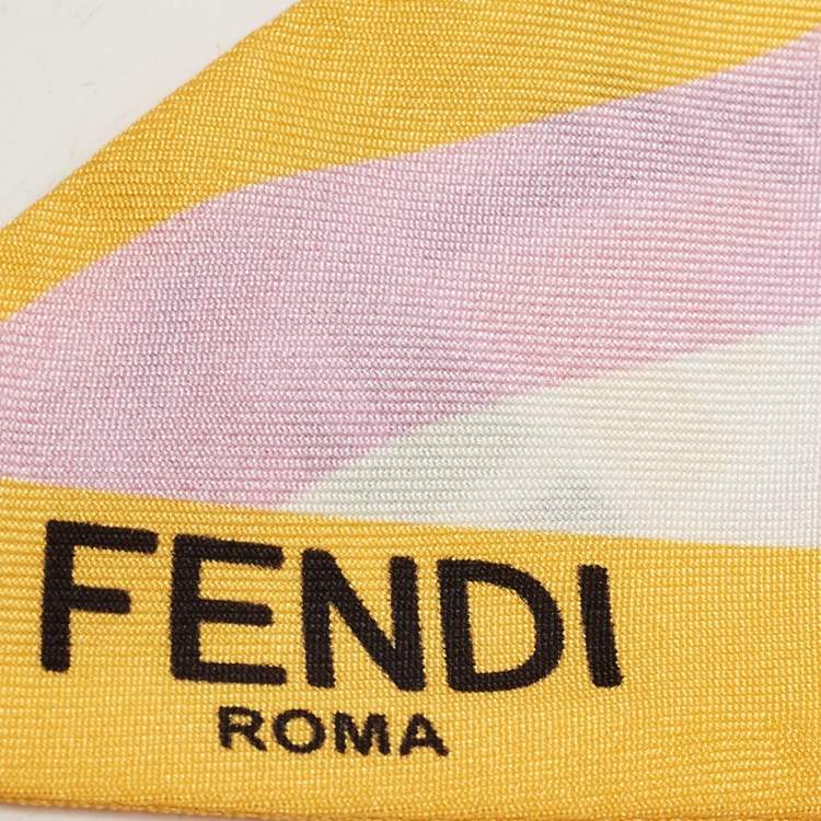 Pre Owned Fendi X Sarah Coleman Multicolor FF Print Silk Bandeau Scarf