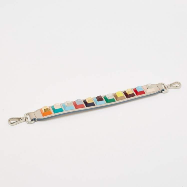 Pre Owned Fendi Multicolor Studded Mini Strap You Shoulder Strap