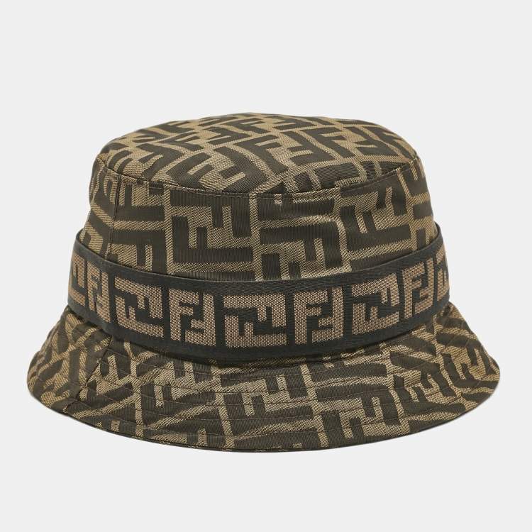 Pre Owned Fendi Brown Zucca Canvas Bucket Hat M