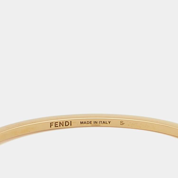 Pre Owned Fendi O'Lock Gold Tone Bracelet S