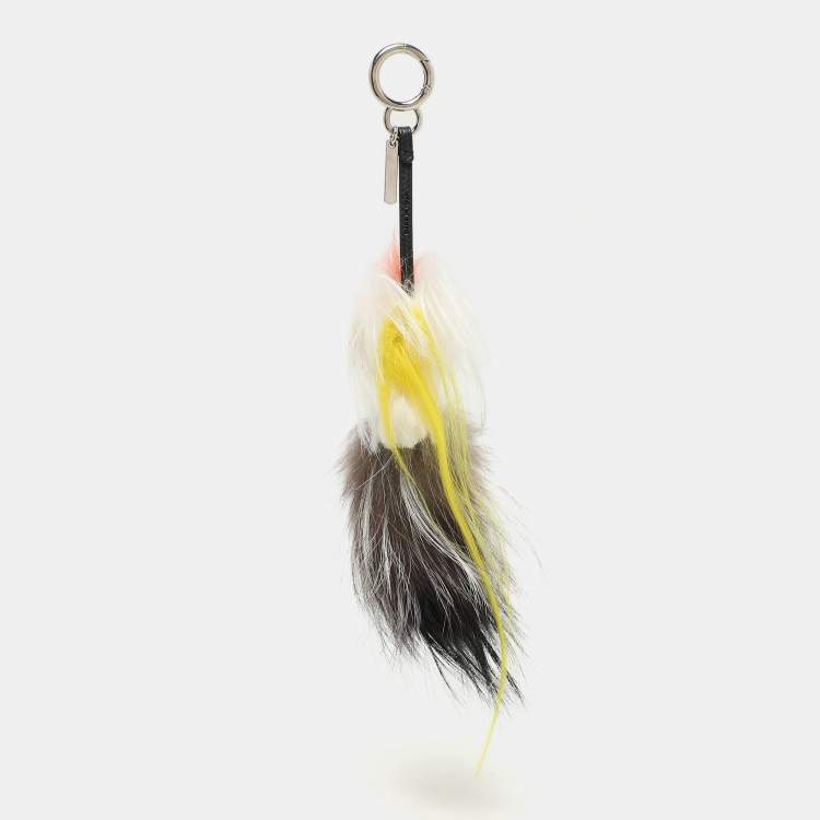 Pre Owned Fendi Multicolor Fur and Leather Karlito Bag Charm