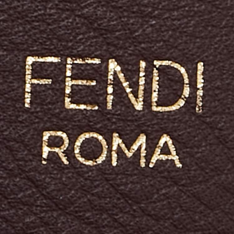 Pre Owned Fendi Olive Green/Maroon Leather Studded Strap You Shoulder Bag Strap