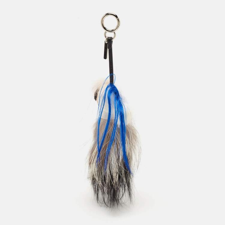 Pre Owned Fendi Multicolor Fur and Leather Karlito Bag Charm