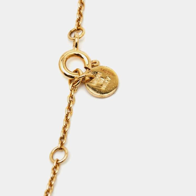 Pre Owned Fendi F is Fendi Crystals Gold Tone Bracelet