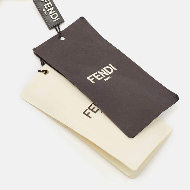 Pre Owned Fendi Beige/Blue Zucca Canvas and Leather Strap You Shoulder Bag Strap