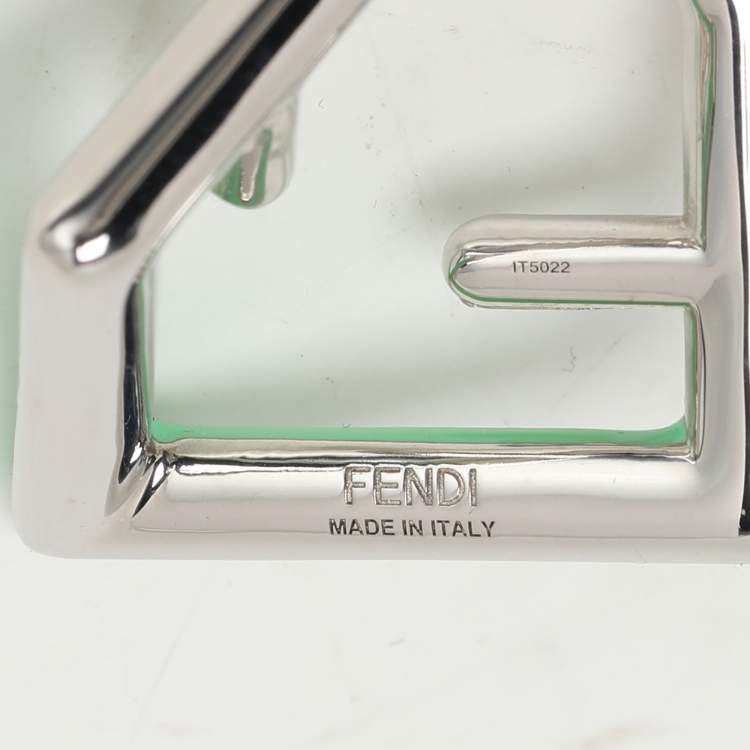 Pre Owned Fendi Green/Silver Palladium/Brass Fendi First Ear Cuff Earrings