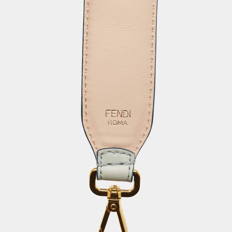 Pre Owned Fendi Blue Leather Multicolor Studded Strap You Shoulder Bag Strap
