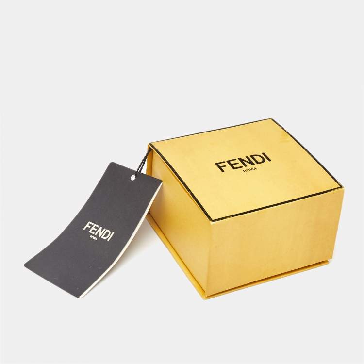 Pre Owned Fendi F Is Fendi Crystals Gold Tone Necklace