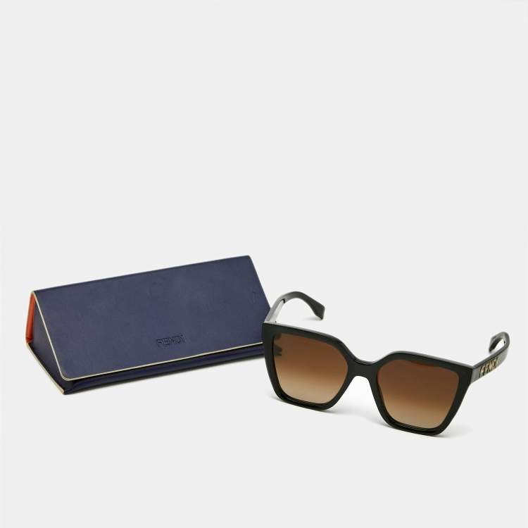 Pre Owned Fendi Brown Gradient FE40086I Square Sunglasses