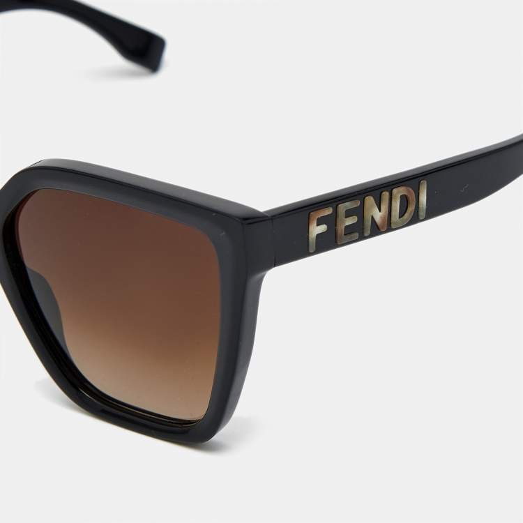 Pre Owned Fendi Brown Gradient FE40086I Square Sunglasses