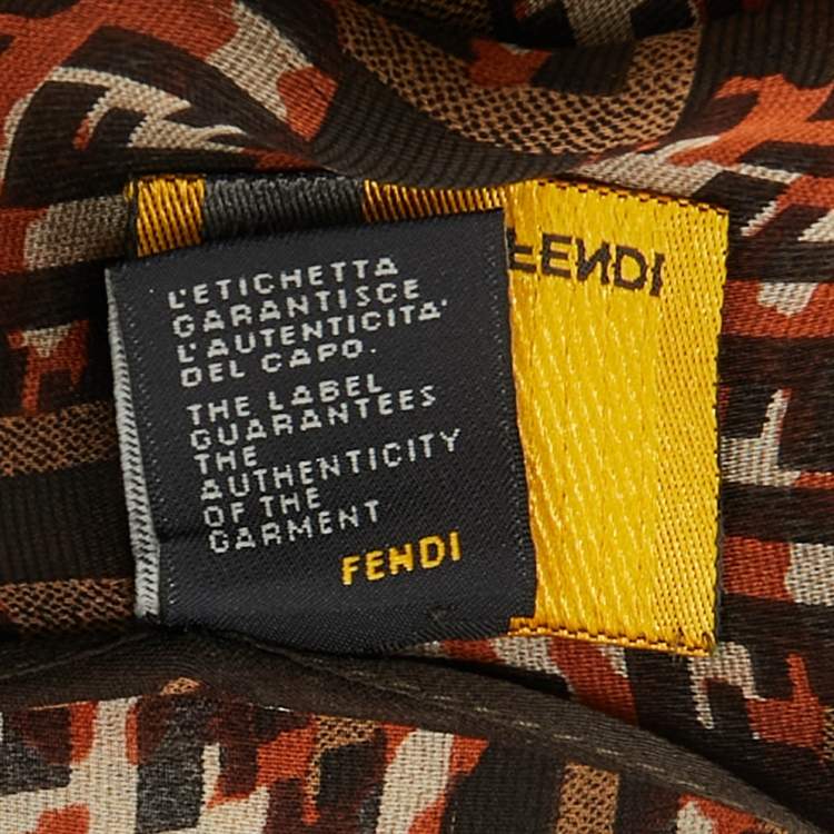 Pre Owned Fendi Brown/Multicolor Zucca Silk Stole 