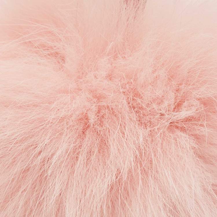 Pre Owned Fendi Pink Fox Fur Pom Pom Bag Charm