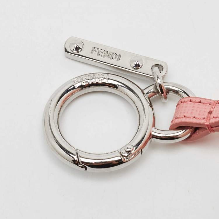 Pre Owned Fendi Pink Fox Fur Pom Pom Bag Charm