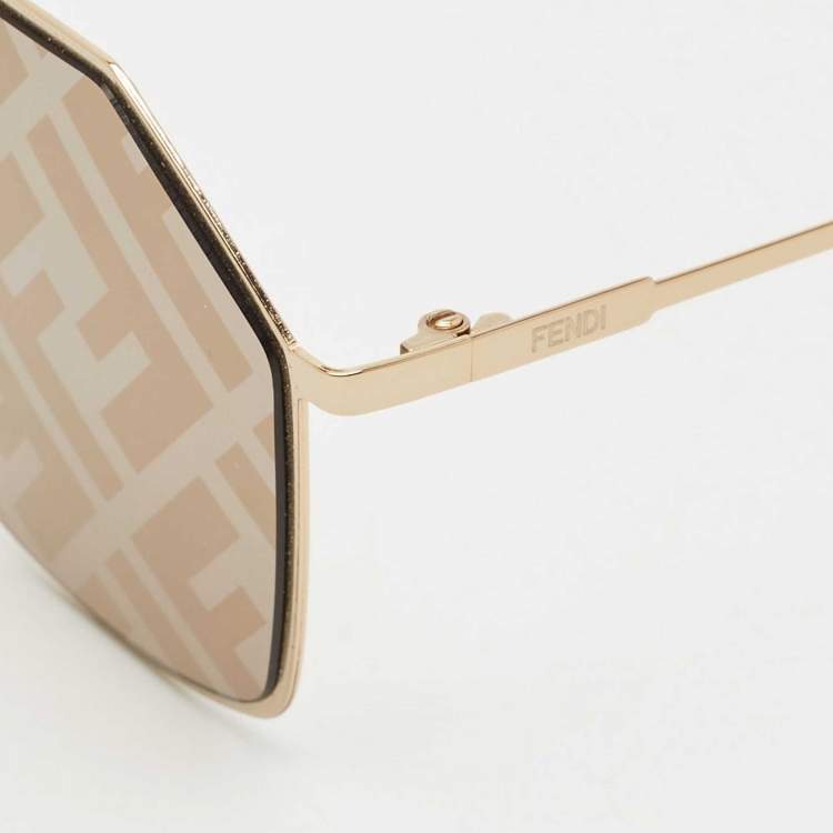 Pre Owned Fendi Brown Zucca FFM0022/S Square Sunglasses