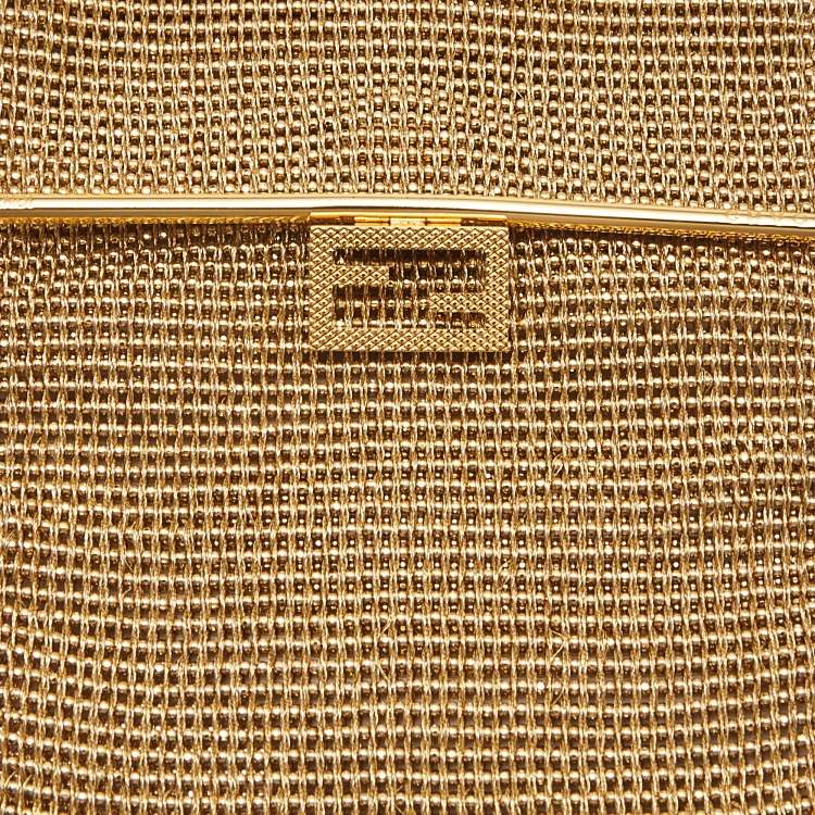 Pre Owned Fendi x Chaos Gold Tone Metal iPhone Case