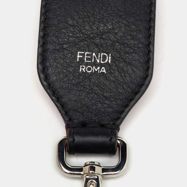 Pre Owned Fendi Red Velvet and Leather Mini Strap You Shoulder Bag Strap