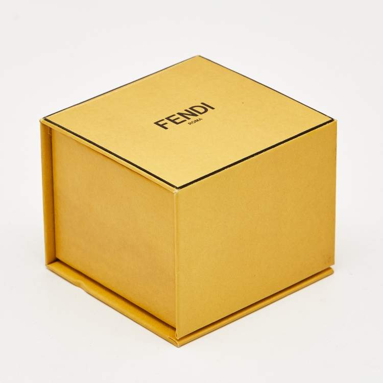Pre Owned Fendi Baguette Gold Tone Ring Size 54