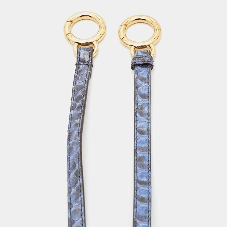 Pre Owned Fendi Blue/Black Python and Leather Adjustable Shoulder Bag Strap