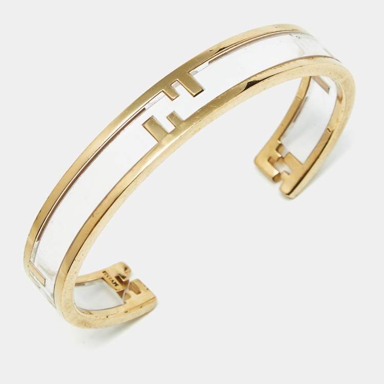 Pre Owned Fendi FF Aclyric Gold Tone bracelet M