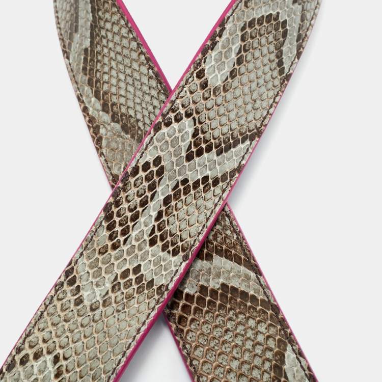 Pre Owned Fendi Multicolor Python Strap You Shoulder Bag Strap
