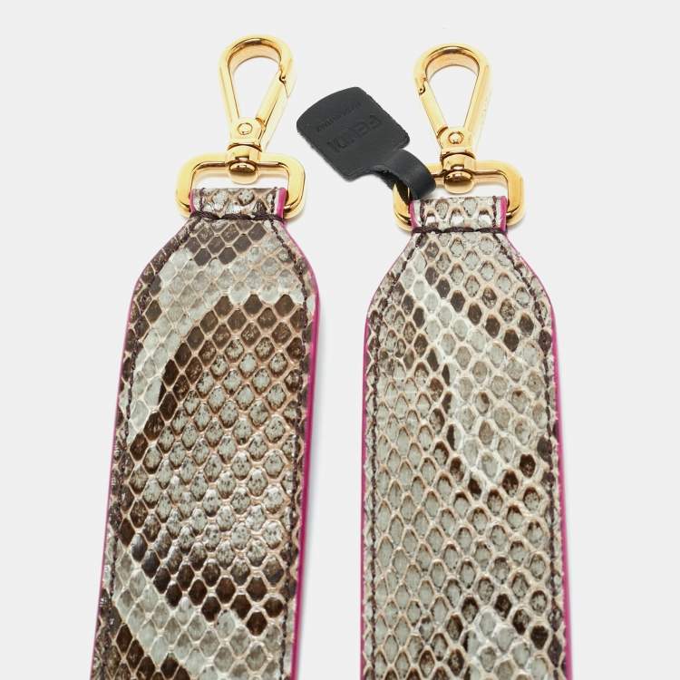 Pre Owned Fendi Multicolor Python Strap You Shoulder Bag Strap