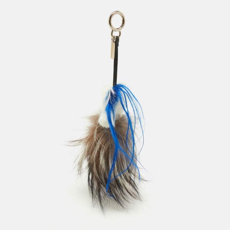 Pre Owned Fendi Multicolor Fur and Leather Karlito Bag Charm