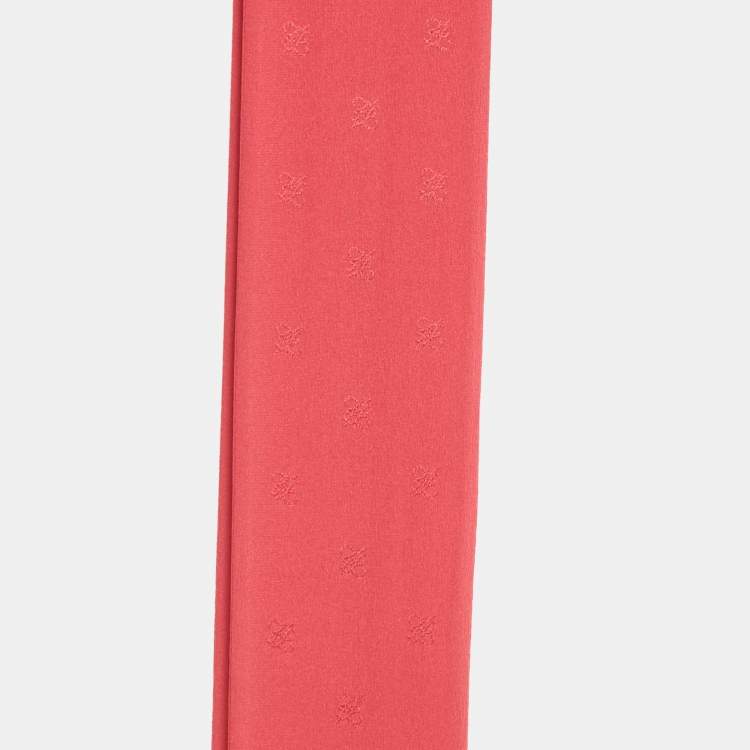 Pre Owned Fendi Red Silk Karligraphy Fringed Scarf