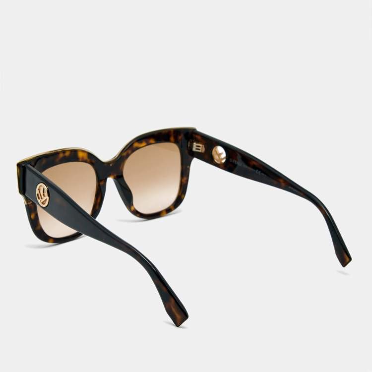 Pre Owned Fendi Tortoise Brown Brown FF 0359/S F is Fendi Square Sunglasses