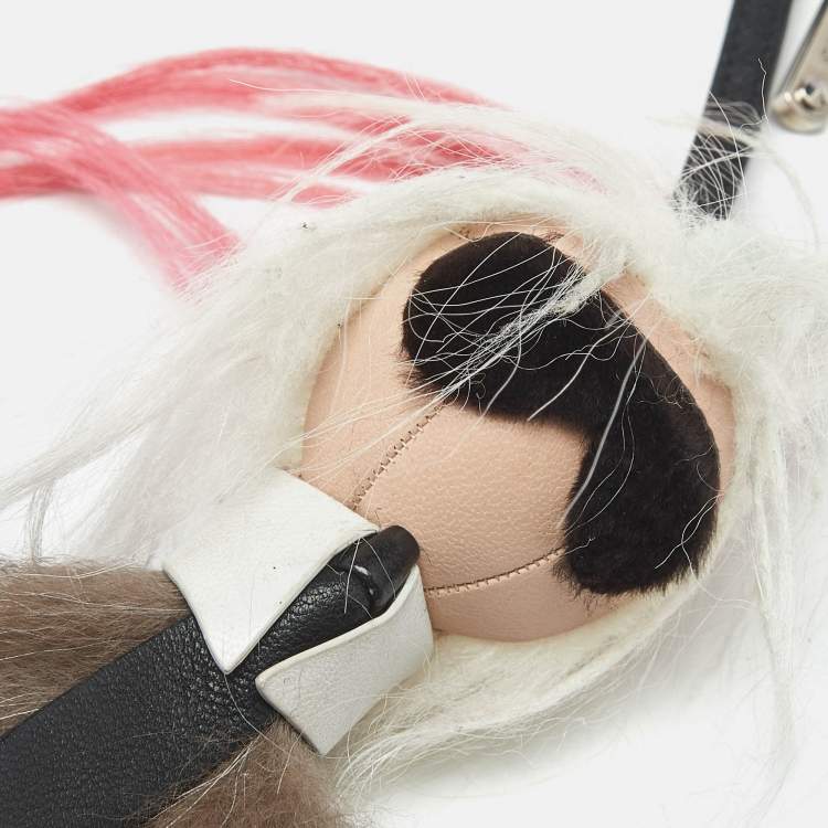 Pre Owned Fendi Multicolor Fur and Leather Karlito Bag Charm