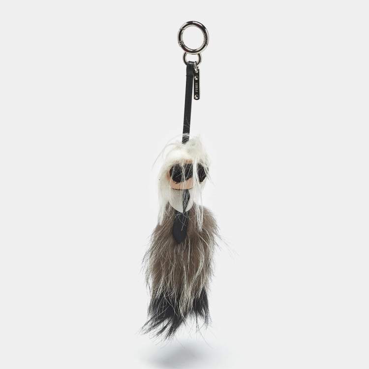 Pre Owned Fendi Multicolor Fur and Leather Karlito Bag Charm